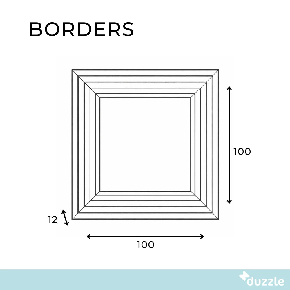 Specchio quadrato da parete Borders con cornice in legno marrone scuro | Duzzle