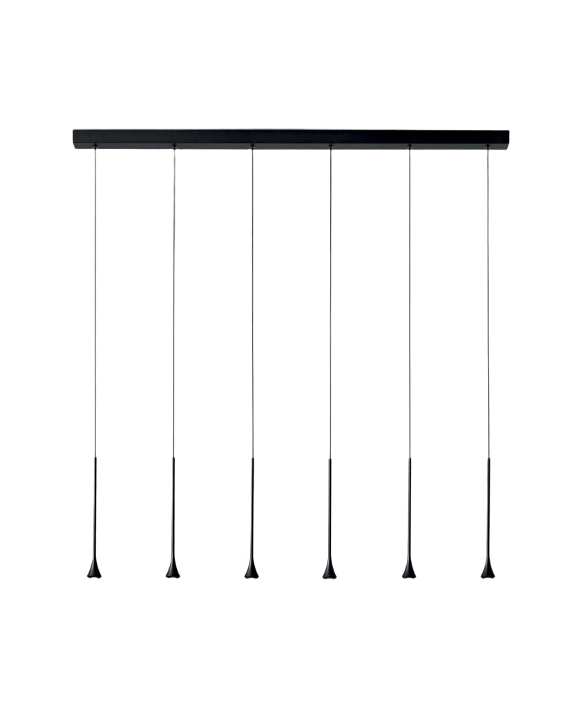 Lampada a Sospensione Susa LED 30W 2790lm 3000K Dimmerabile a taglio di fase, Struttura in Metallo Nero, IP20 - Susa