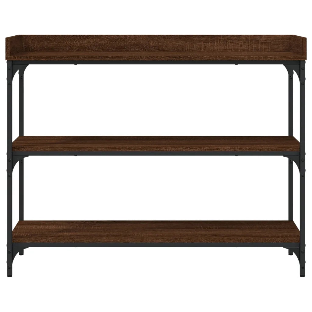 Tavolino Consolle con Ripiani Rovere Marrone 100x30x80 cm 837811