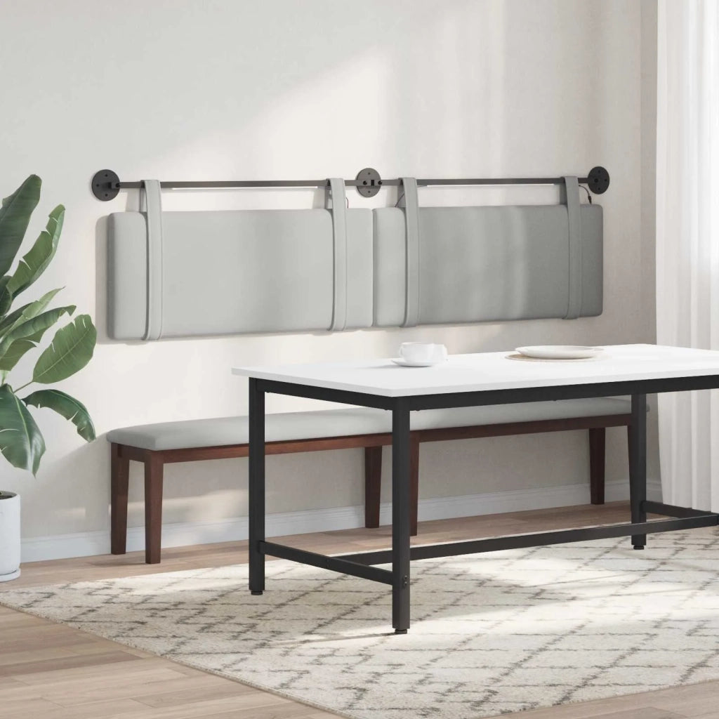 Testiera sospesa Con luce LED Grigio Nuvola Tessuto