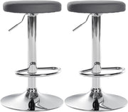 Set di 2 sgabelli da bar Ponte in similpelle grigio,Metallo in look cromato