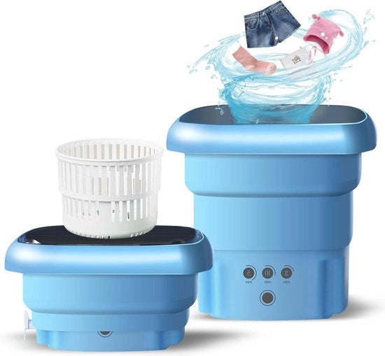 Mini-wasmachine portatile con centrifuga - 45 litri mini-wasmachine portatile con asciugatrice - Lavatrice pieghevole fino a 15 kg - Sterilizzazione con luce UV per intimo e calze - Campeggio all'aperto - Mini lavatrice
