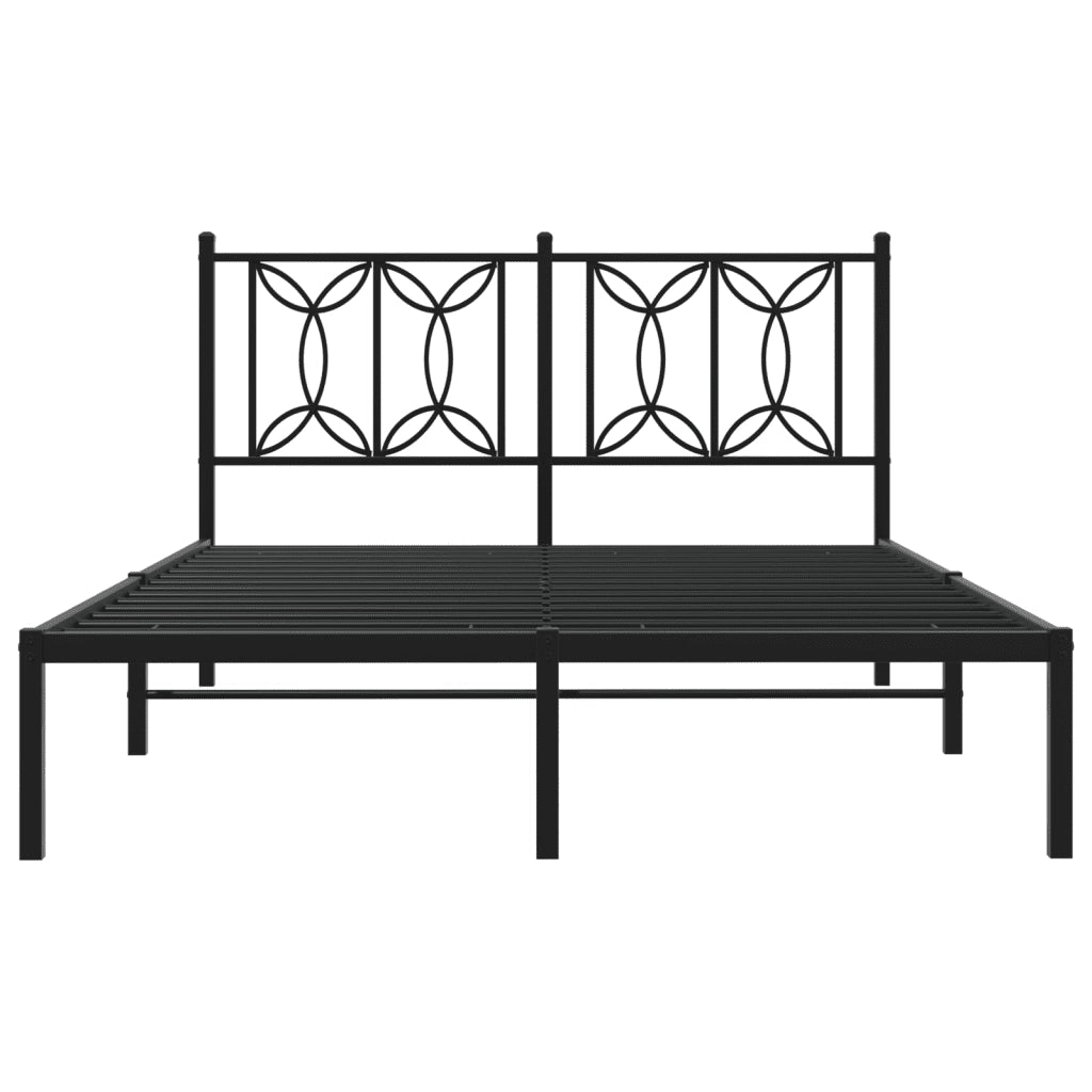 Giroletto con Testiera in Metallo Nero 135x190 cm