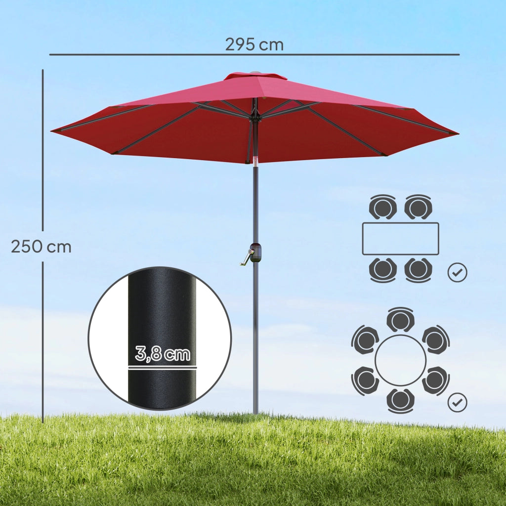 Ombrellone da giardino inclinabile ¨C zephmum ¨C Bordeaux, metallo, ? 3 m