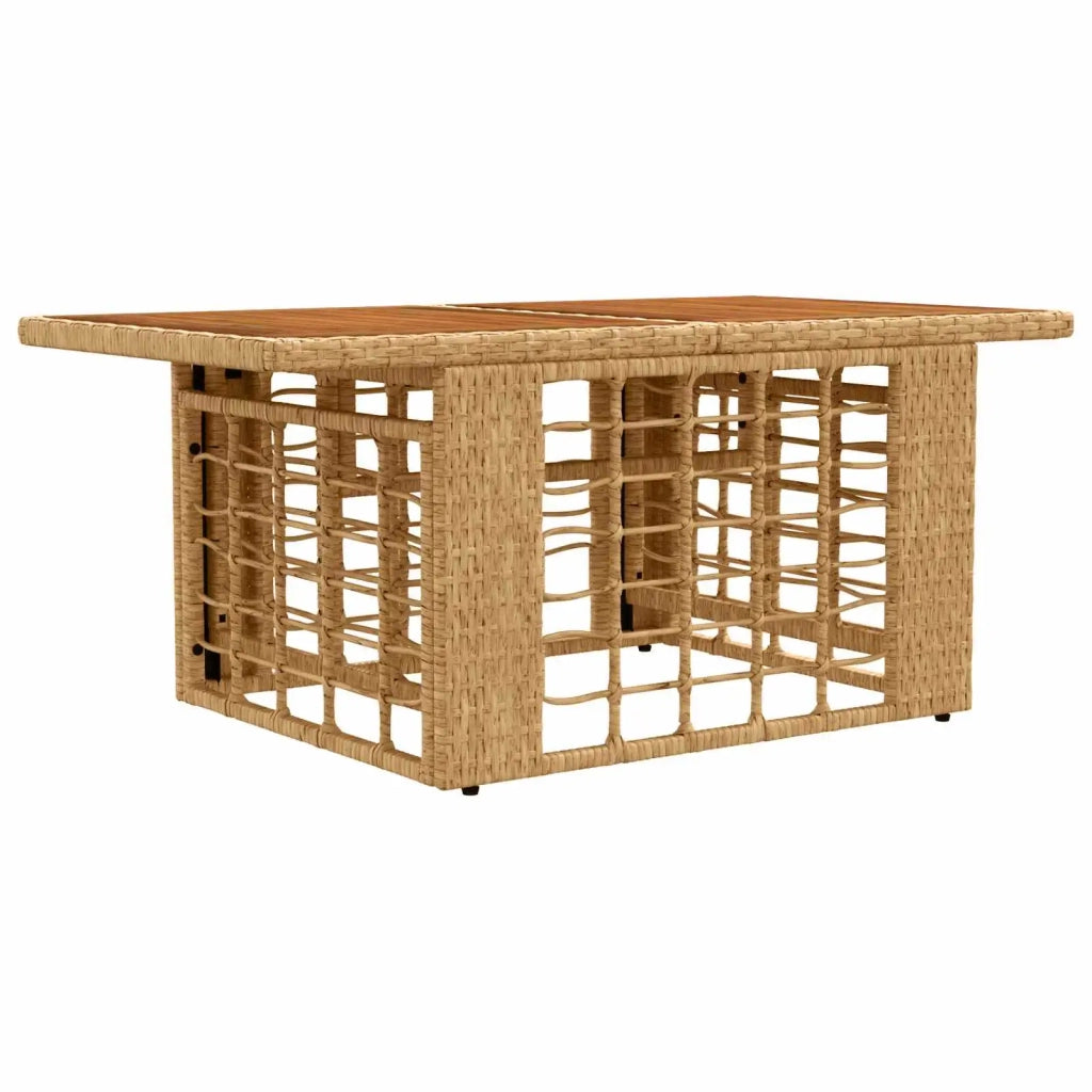 Set Divano da Giardino 9 pz Naturale e Bianco Crema polyrattan 3437886