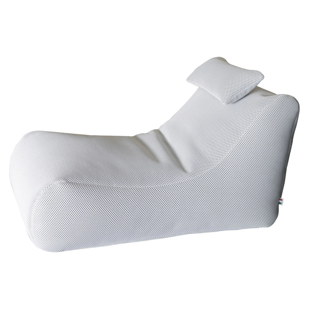 Lettino Chaise Lounge 120x70x65 cm con Cuscino in Poliestere Armonia Bianco
