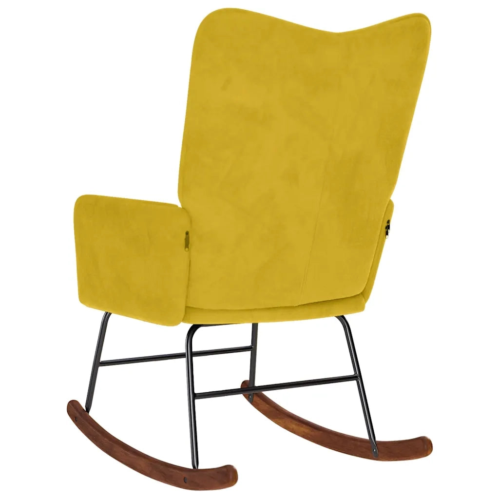 Sedia a Dondolo Gialla in Velluto CFW9711605
