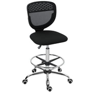 Sedia da ufficio, sedia da lavoro, sedia da scrivania, regolabile in altezza, imbottita, nera