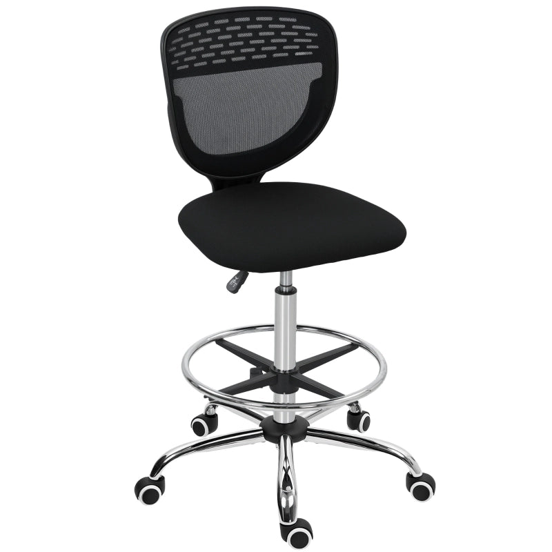 Sedia da ufficio, sedia da lavoro, sedia da scrivania, regolabile in altezza, imbottita, nera