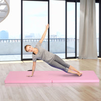Tappetino Ginnastica Pieghevole 180x60x5 cm Materassino Fitness in PU Rosa