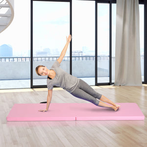 Tappetino Ginnastica Pieghevole 180x60x5 cm Materassino Fitness in PU Rosa