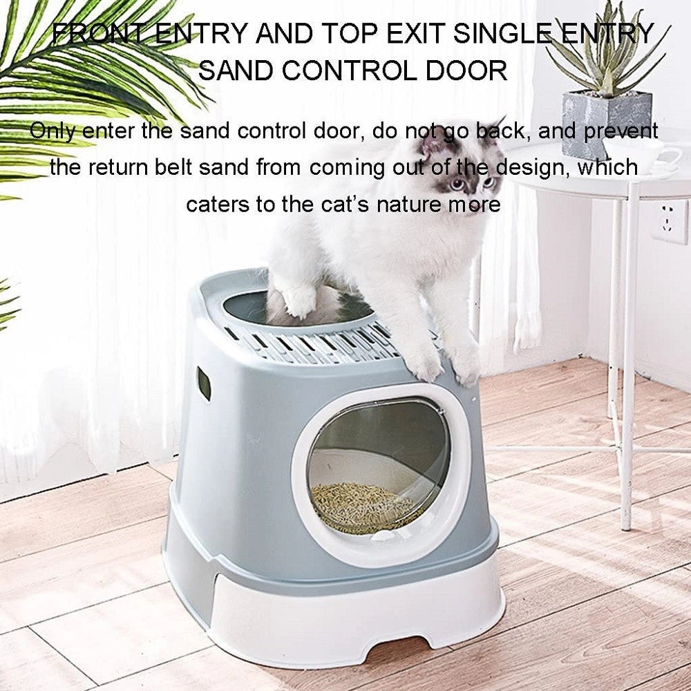 Trade Shop - Lettiera Per Gatti Toilette Estraibile Cassetto Paletta Antispruzzo Sportello -