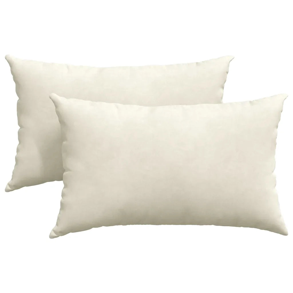 Cuscini da Divano 2 pcs Crema 50 x 30 cm Tessuto in Cords