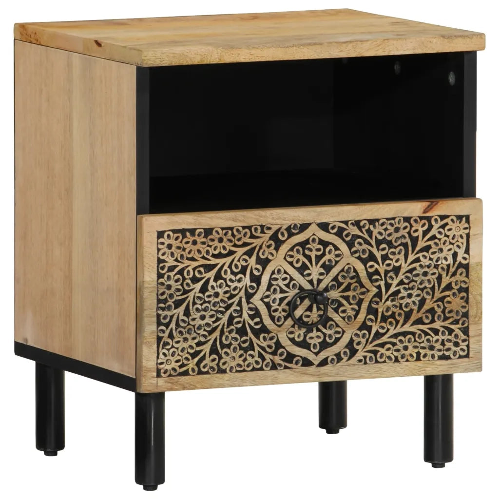 Comodino 40x33x46 cm in Legno Massello di Mangocod mxl 112229