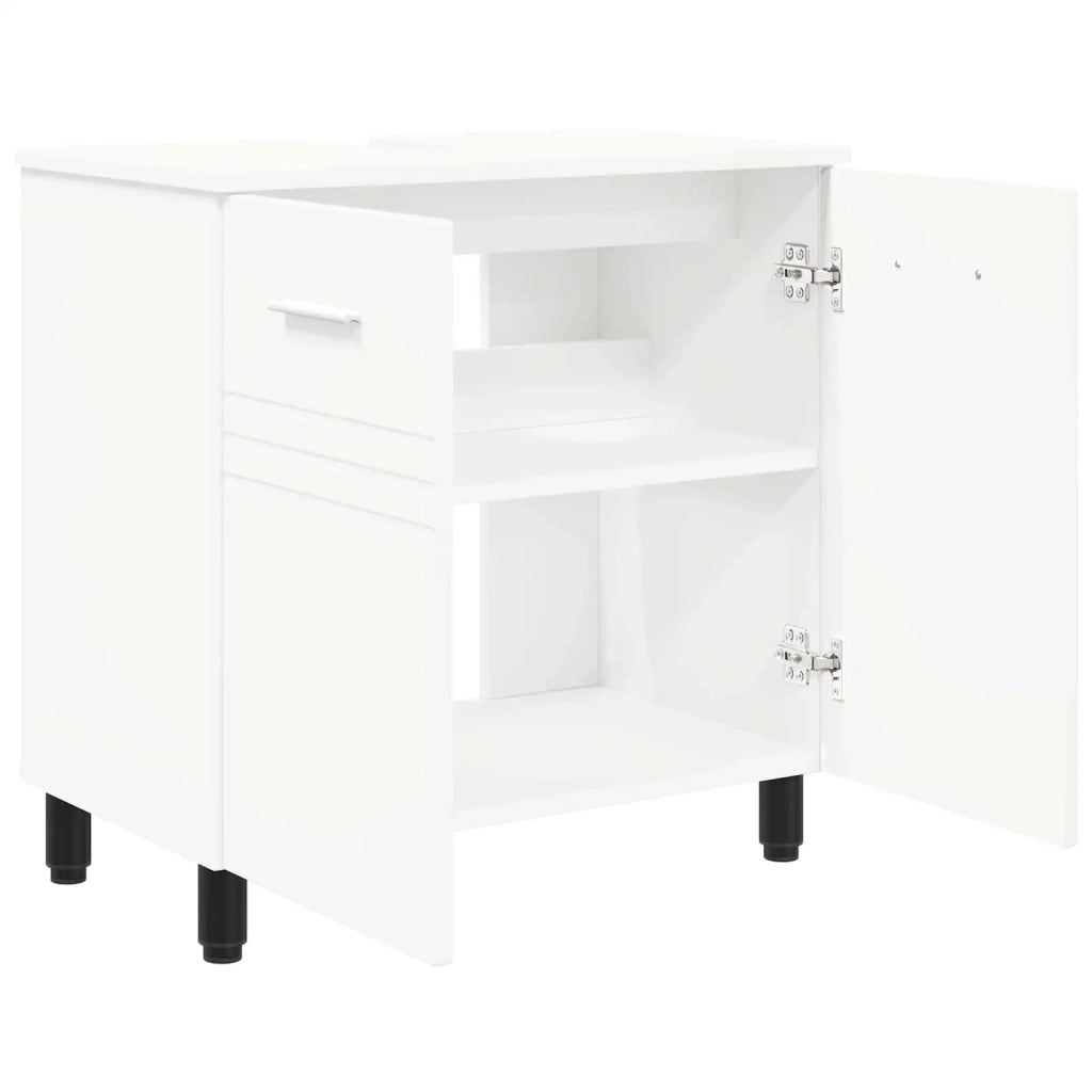 Mobiletto da bagno Bianco 60 x 35 x 60 cm Legno ingegnerizzato 889405