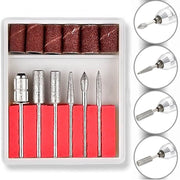 Trade Shop - 6 Punte Kit Set Fresa Fresatrice Nail Art Unghie Cilindri Abrasivi Scovolini -