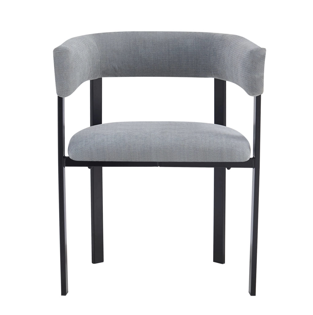 Set di 4 sedie da pranzo 61.0x50.0x76.0 cm con schienale curvo; in chenille grigio