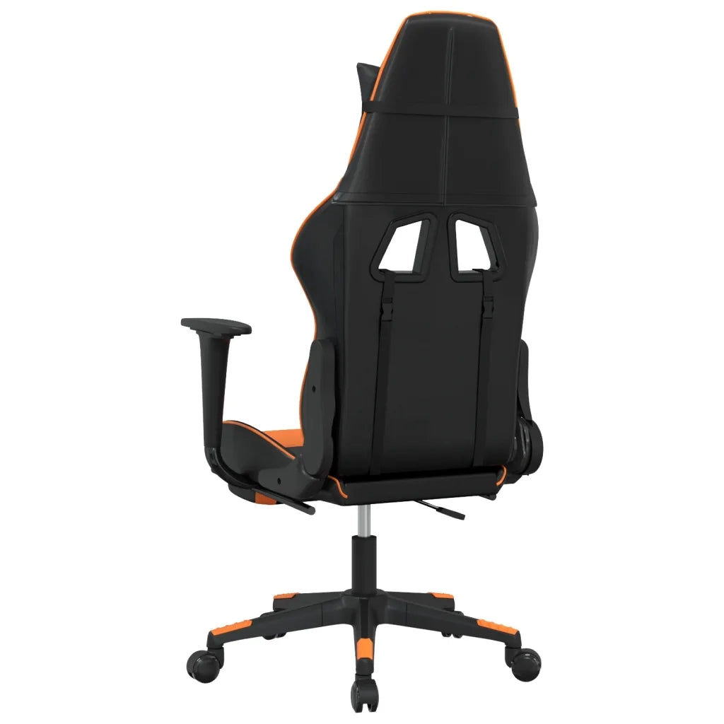 Sedia da Gaming | Sedia da e-sports con Poggiapiedi Nero e Arancione in Similpelle