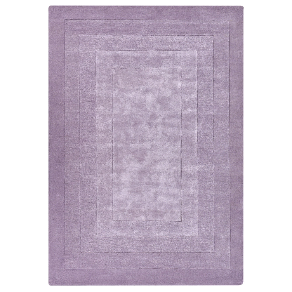 Tappeto stile moderno in viscosa e lana realizzato a mano rettangolare 160 x 230 cm viola