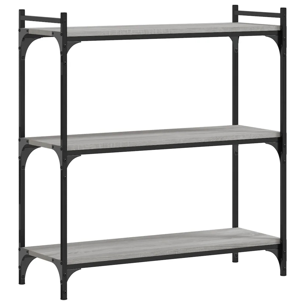 Libreria a 3 Ripiani Grigio Sonoma 80x30x86cm Legno Multistrato 837670