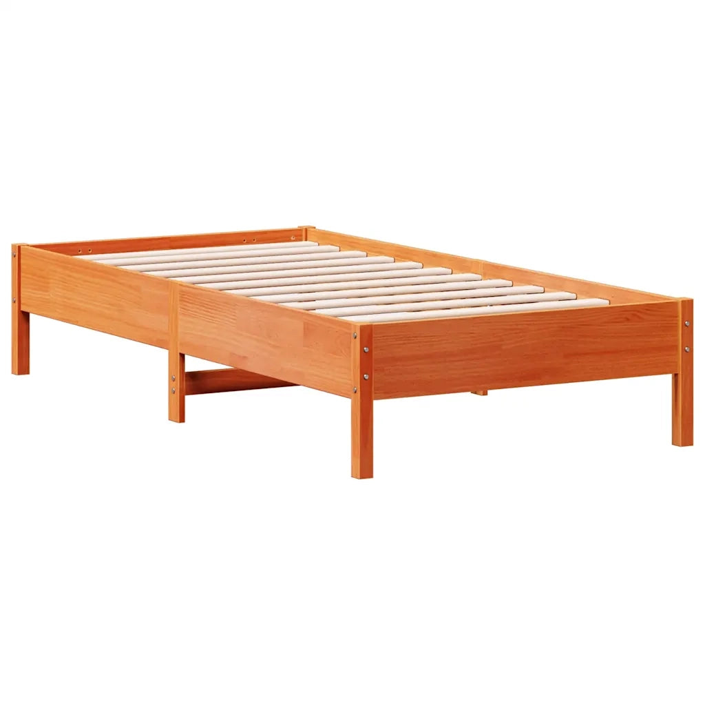 Letto senza Materasso-Struttura Letto Marrone Cera 75x190 cm in Legno di Pino 744812