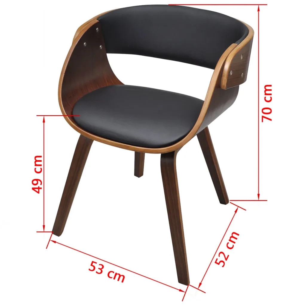 Sedie da Pranzo 2 pz | Sedie da cucina Marroni in Legno Curvo e Similpelle