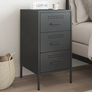 Comodino Nero 36x39x68 cm in Acciaio 843078