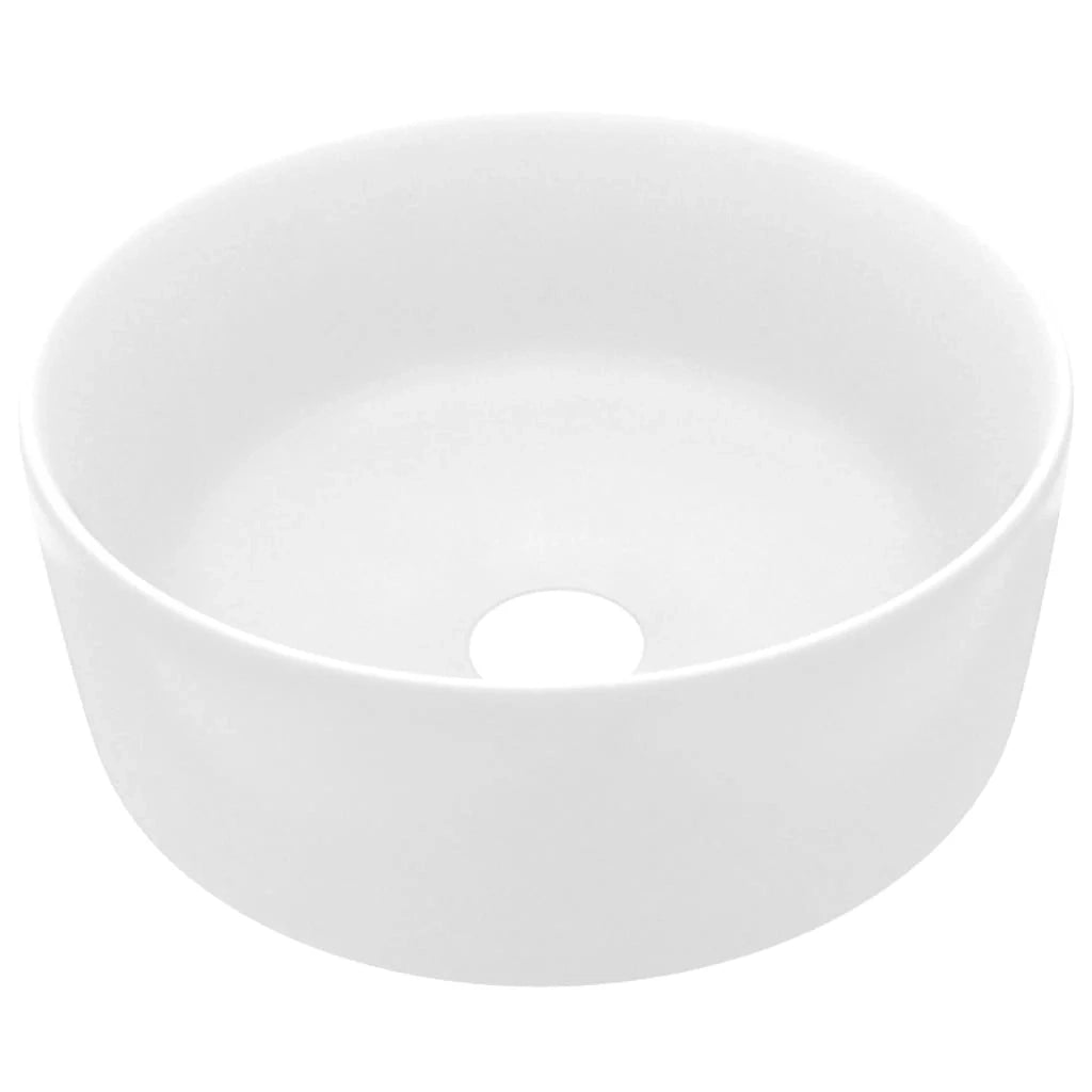 Lavabo rotondo di lusso diametro 40 cm 40x15 cm ceramica bianca opaca 02_0002751