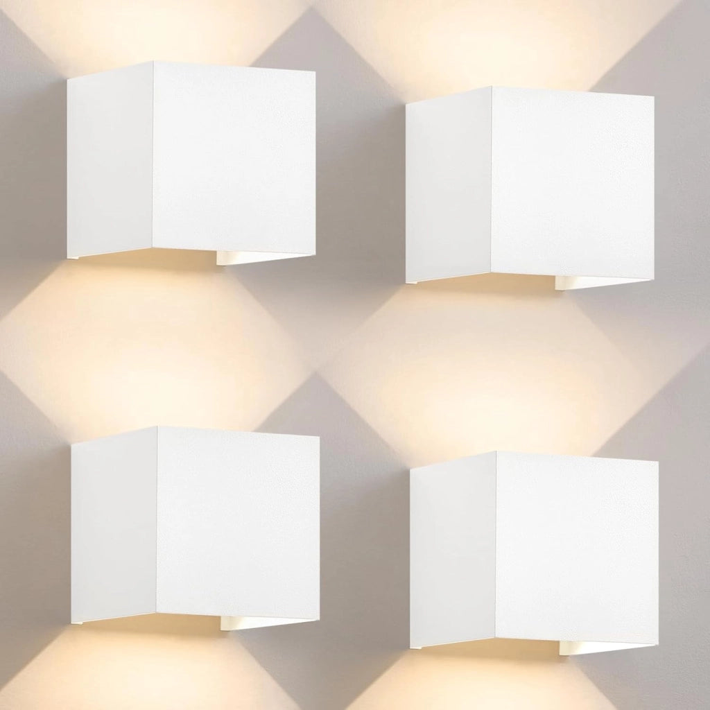 ZMH Applique LED Applique LED da esterno 4ER Applique Faretto 5W Bianco caldo Scale