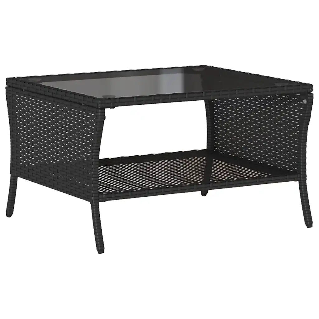 Set Divano da Giardino 6 pz con Cuscini Nero in Polyrattan