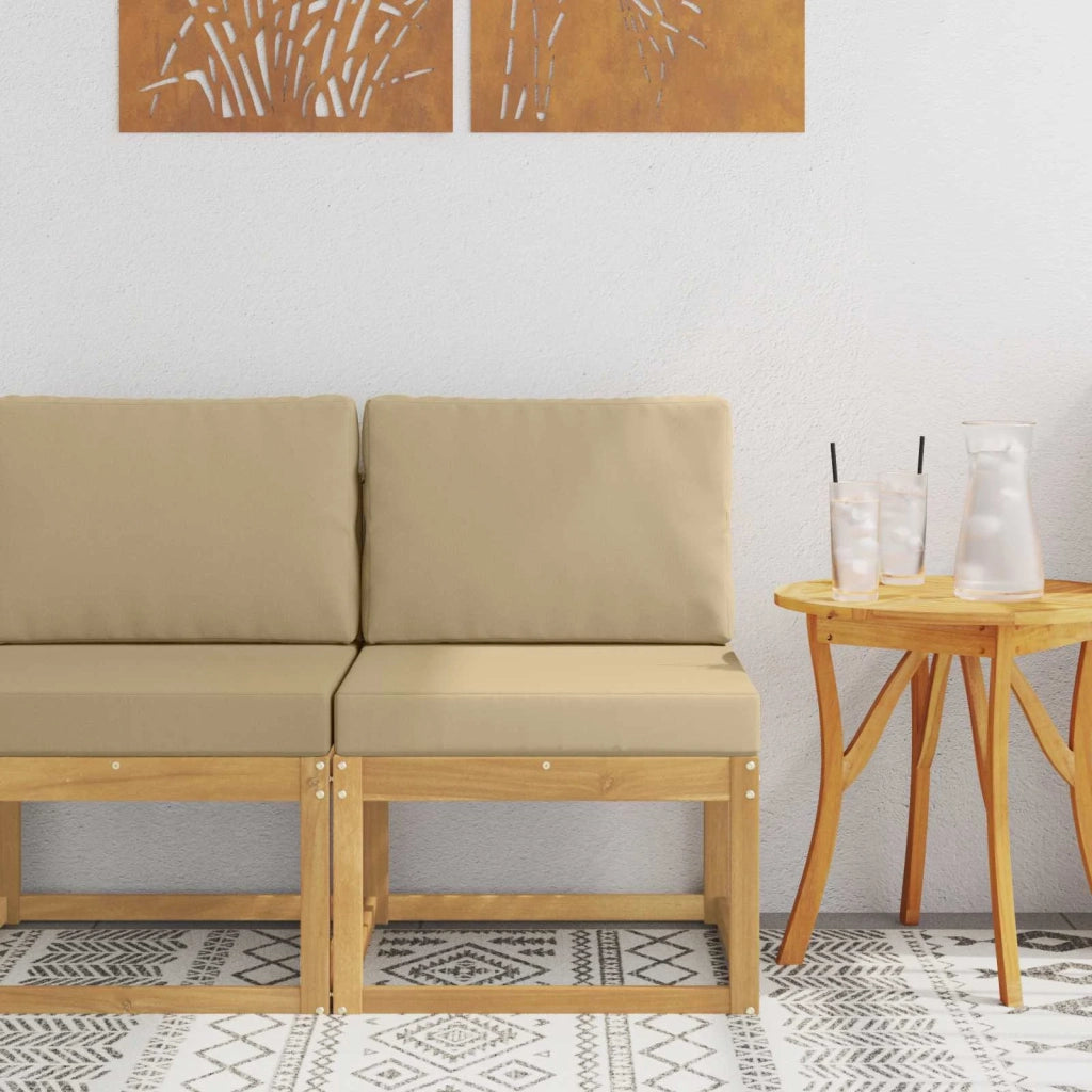 Set di divani da esterno Bianco e Beige 59 x 63 x 73 cm