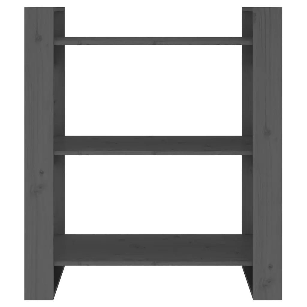 Libreria/Divisorio Grigio 80x35x91 cm in Legno Massello di Pino 813901
