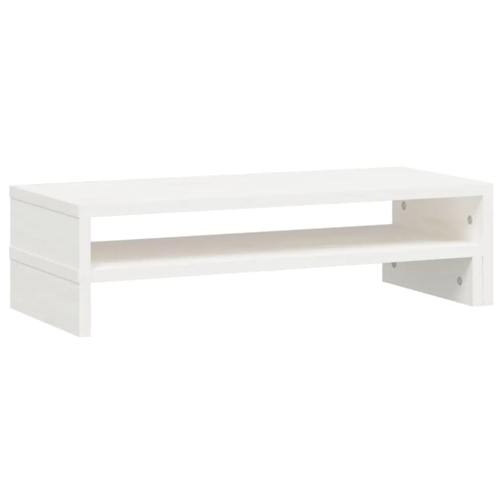 Supporto Monitor Bianco (52-101)x22x14 cm Legno Massello Pino 814015