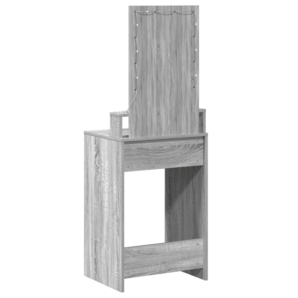 Toeletta  con luci LED Grigio Sonoma 50x41x140 cm