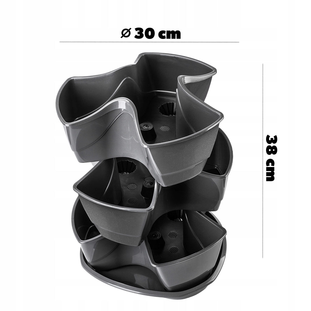 Vaso da fiori KADAX, vaso per fiori, coperchio in plastica, tripla cascata, supporto per fiori 3 in 1
