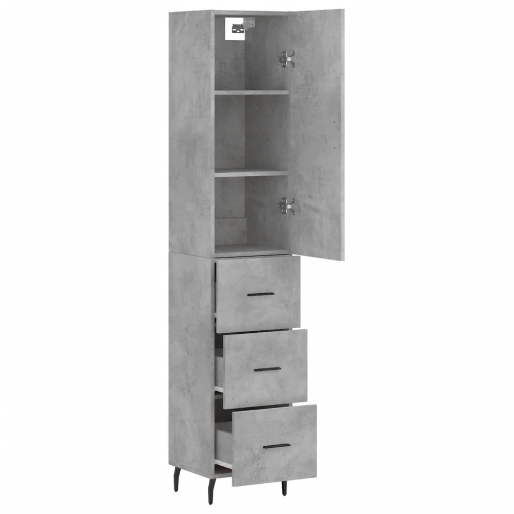 Buffet credenza cassettiera mobiletto mobile contenitore organizer cucina soggiorno salotto alto 34,5 x 34 x 180 cm legno ingegnerizzato grigio 02_0034269