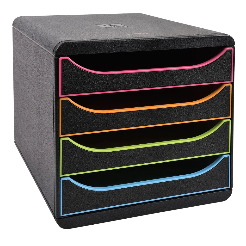 Exacompta Set da Scrivania con 4 Cassetti Big-Box Black Office Nero 444586