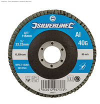 Disco Silverline - lamellare in ossido di alluminio 115 x 22,23 con grana da 40 60 80 - g 80