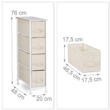 Cassettiera contenitore con cassetti in tessuto beige 13_0002582