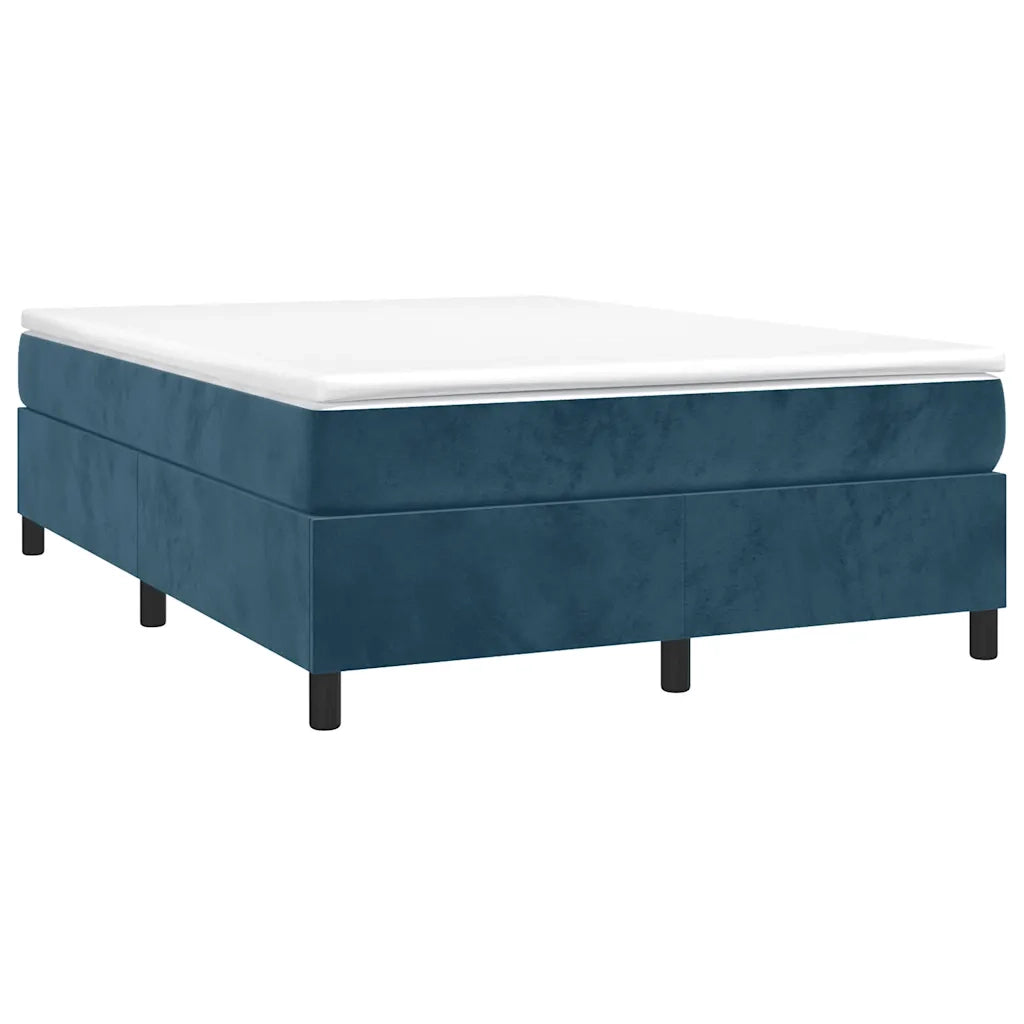 Struttura Letto a Rete a Molle Blu Scuro 140x200 cm Velluto