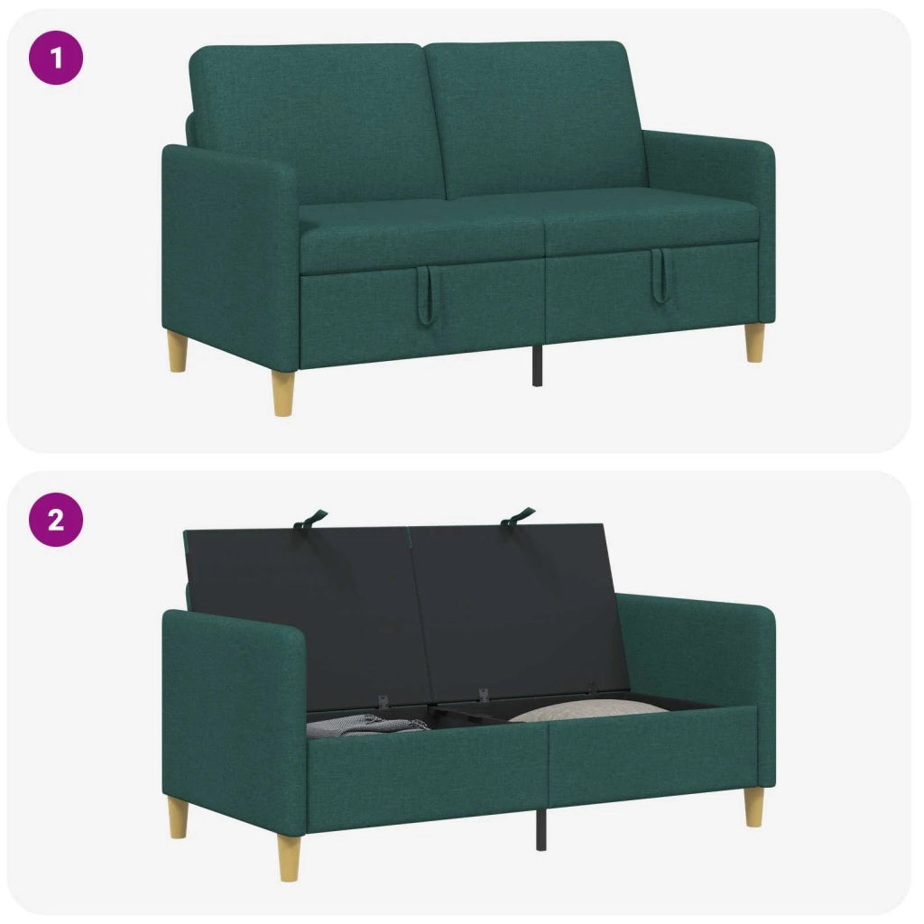 Divano con Storage Verde Scuro 152 x 78 x 87 cm Poliestere 42036924