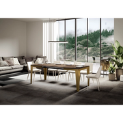 Tavolo allungabile 90x160/420 cm Flame Evolution telaio Oro - Noce