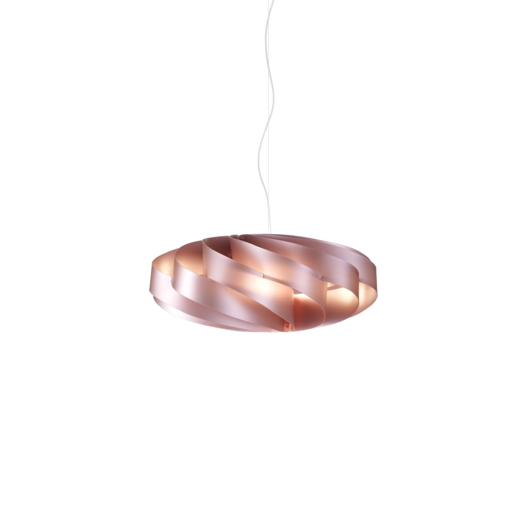 Sospensione Moderna Flat Polilux ® Pink Metal E Metallo Cromo 1 Luce E27 D60Cm