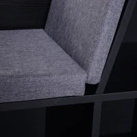 Libreria Panca 2 in 1, Design Contemporaneo, 6 Scomparti, 3 Cuscini Inclusi, 102L x 30l x 61H cm, Nero e Grigio