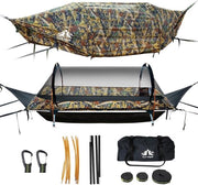 Hammock a Telaio con Rete Antinsettici e Ombrello per Pioggia per 1 Persone (Verde)