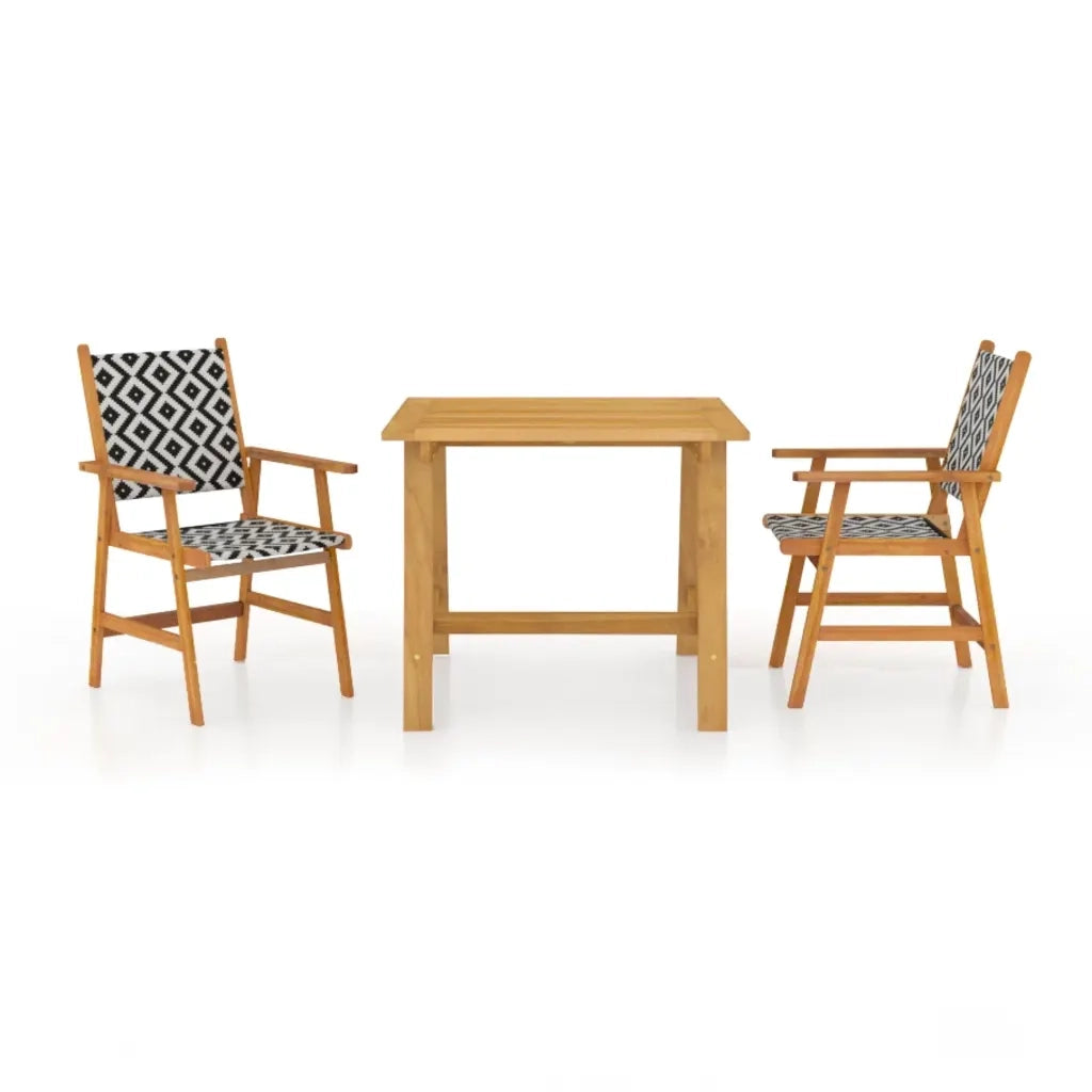 Set Mobili da Pranzo per Giardino 3 pz Legno Massello di Acacia 3087122