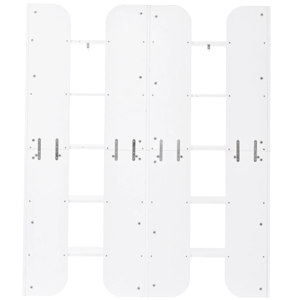 Libreria aperta con 5 ripiani e divisori centrali, per soggiorno e ufficio, in pannelli di particelle bianco, 135 × 25 × 160 cm