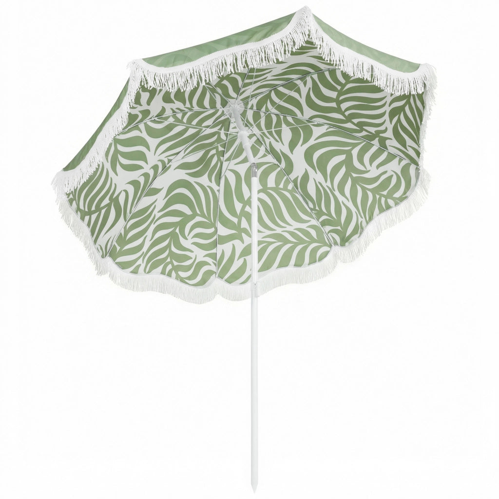 Ombrellone da Giardino con Frange ¨C zephmum ¨C Verde ?180 cm