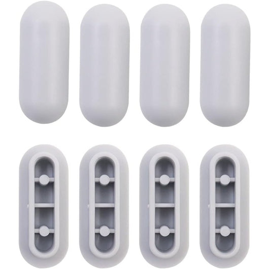 Bluexp set di 8 paracolpi per sedile wc in gomma grigia con cope