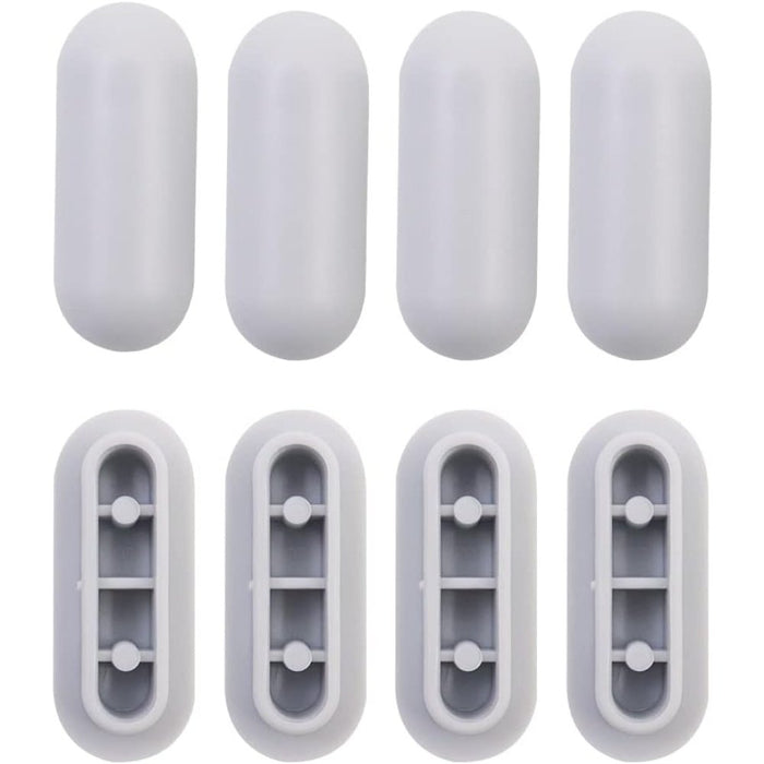 Bluexp set di 8 paracolpi per sedile wc in gomma grigia con cope